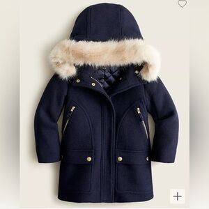 J. Crew Crewcuts Girls' Wool Chateau Parka Coat w/ Eco-friendly Primaloft AR338
